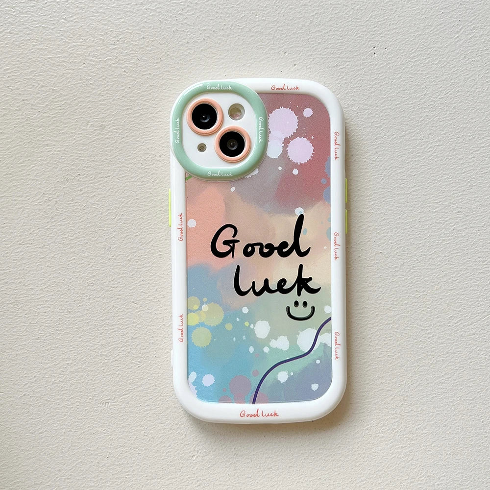 Cute Smile Funny Letter Shockproof Bumper Phone Case For iPhone Cartoon Smiley Face Soft Silicone Cover