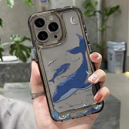 Whale Ocean Animals Soft Clear Cover Phone Case