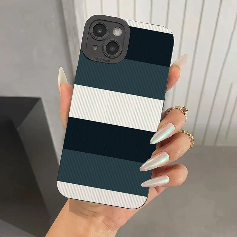 Fashion Zebra Stripes Lattice Pattern Silicone Phone Case