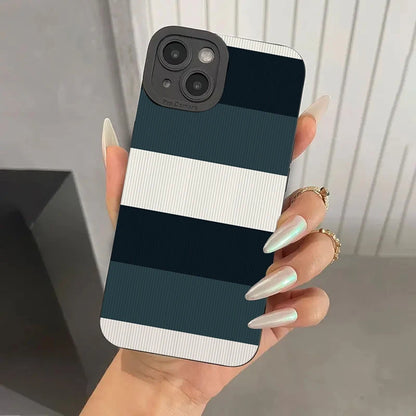 Fashion Zebra Stripes Lattice Pattern Silicone Phone Case