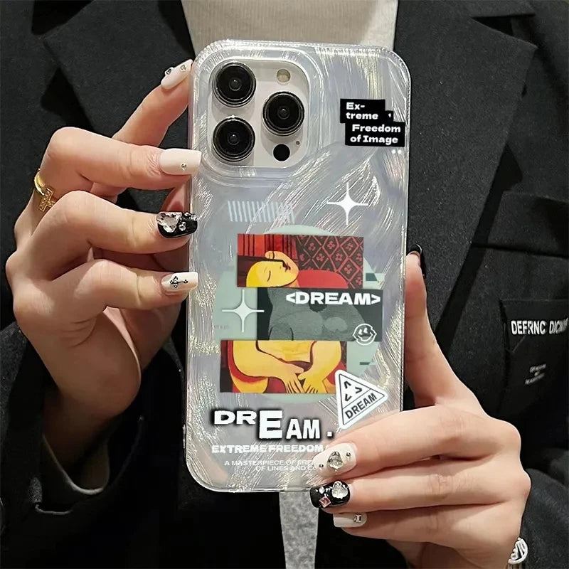 Retro Record Player Laser Silver Phone Case