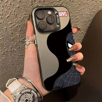 Marvel Black Half Face Spider Man Cartoon Phone Case