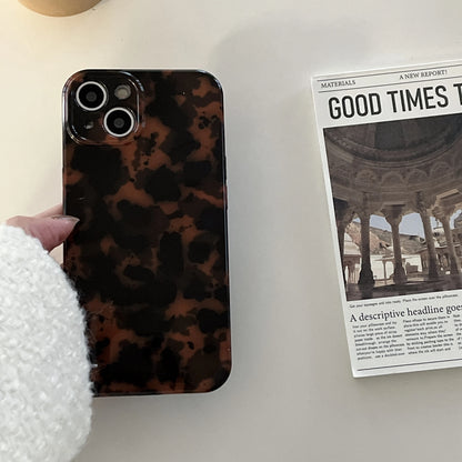 Stylish Dark Color Tortoiseshell Amber Soft Glossy Phone Case