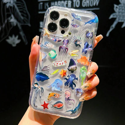 Ocean Life Theme Summer Transparent Phone Case
