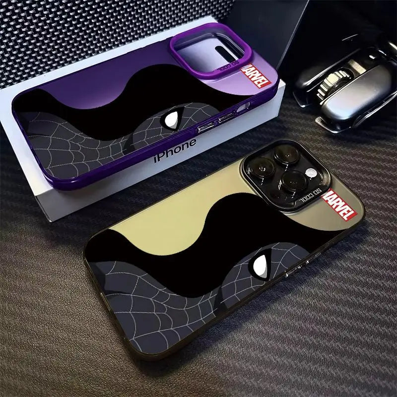 Marvel Black Half Face Spider Man Cartoon Phone Case