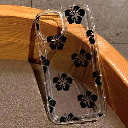 Realistic Lily Flower Print Clear Phone Case