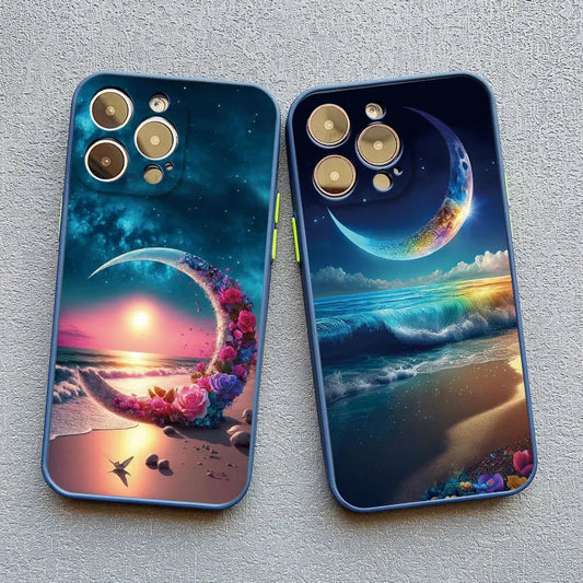 The Starry Night Art Aesthetic Beach Night View Phone Case For iPhone