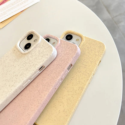 Wheat Straw Silicone Protective Cover Shockproof Matte Phone Case