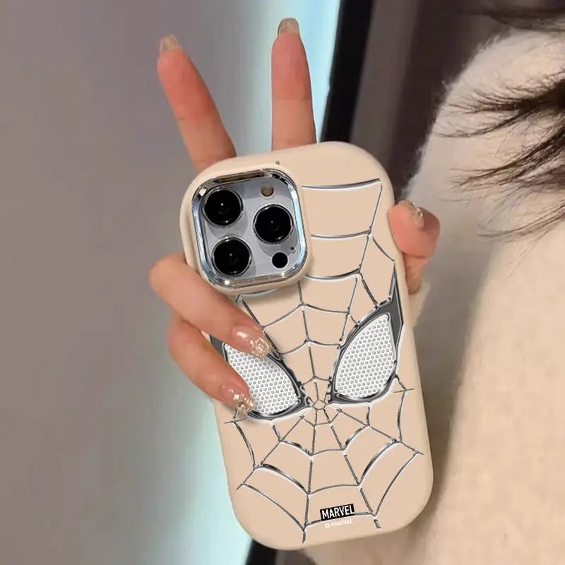 MINISO Marvel Spider Man Silver Spider Web Phone Case