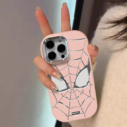 MINISO Marvel Spider Man Silver Spider Web Phone Case