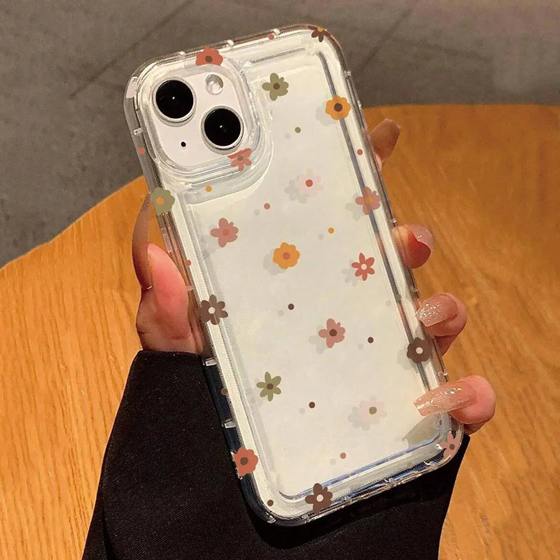 Floral Pattern Transparent Phone Case