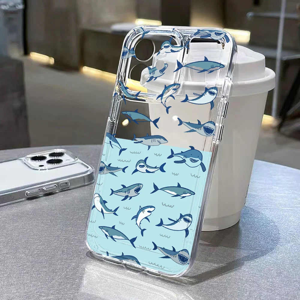 Whale Ocean Animals Soft Clear Cover Phone Case