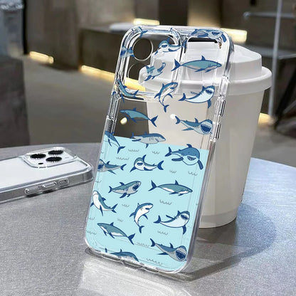 Whale Ocean Animals Soft Clear Cover Phone Case