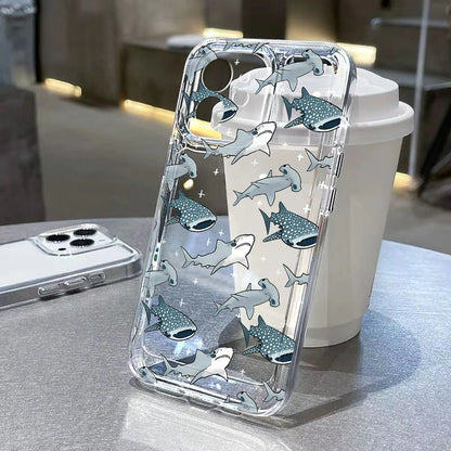 Whale Ocean Animals Soft Clear Cover Phone Case