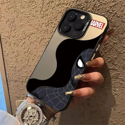 Marvel Black Half Face Spider Man Cartoon Phone Case