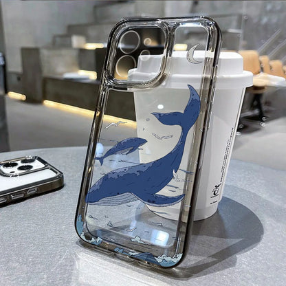 Whale Ocean Animals Soft Clear Cover Phone Case