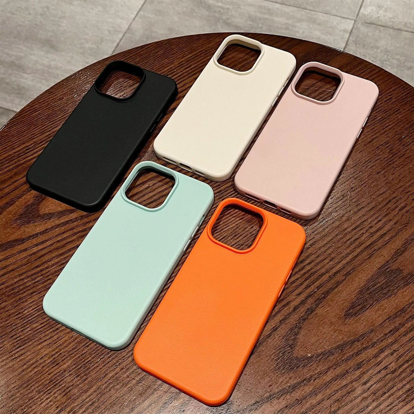 Luxury Silicone Litchi Lines Leather Phone Case