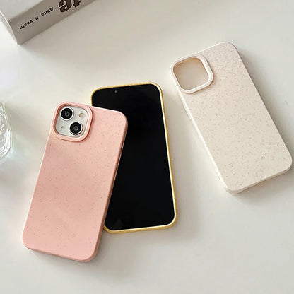 Wheat Straw Silicone Protective Cover Shockproof Matte Phone Case