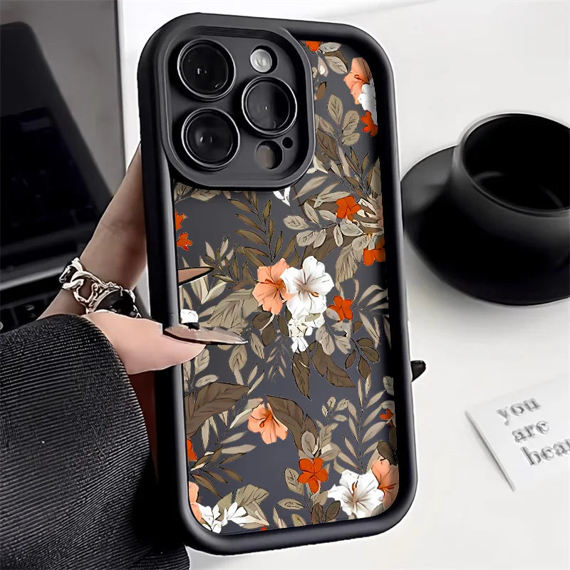 Matte Silicone Flower Phone Case