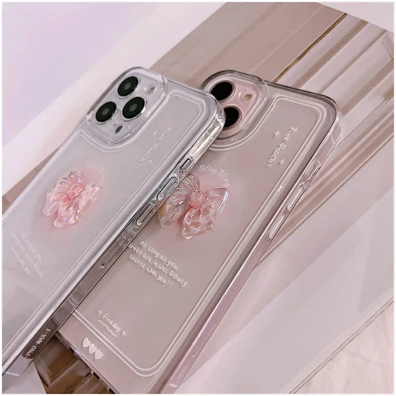 Crystal Bow Clear Phone Case