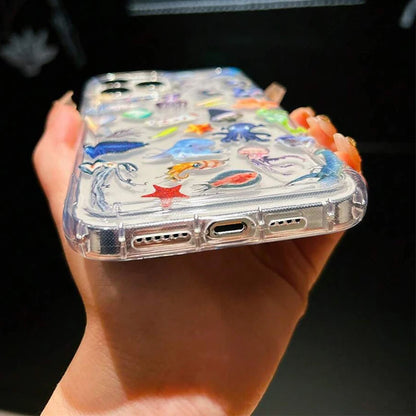 Ocean Life Theme Summer Transparent Phone Case