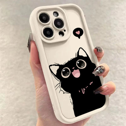 Lovely Black Cat Silicone Phone Case