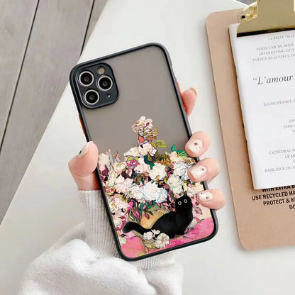 Oil Painting Van-Gogh Cat Hard Matte Phone Case