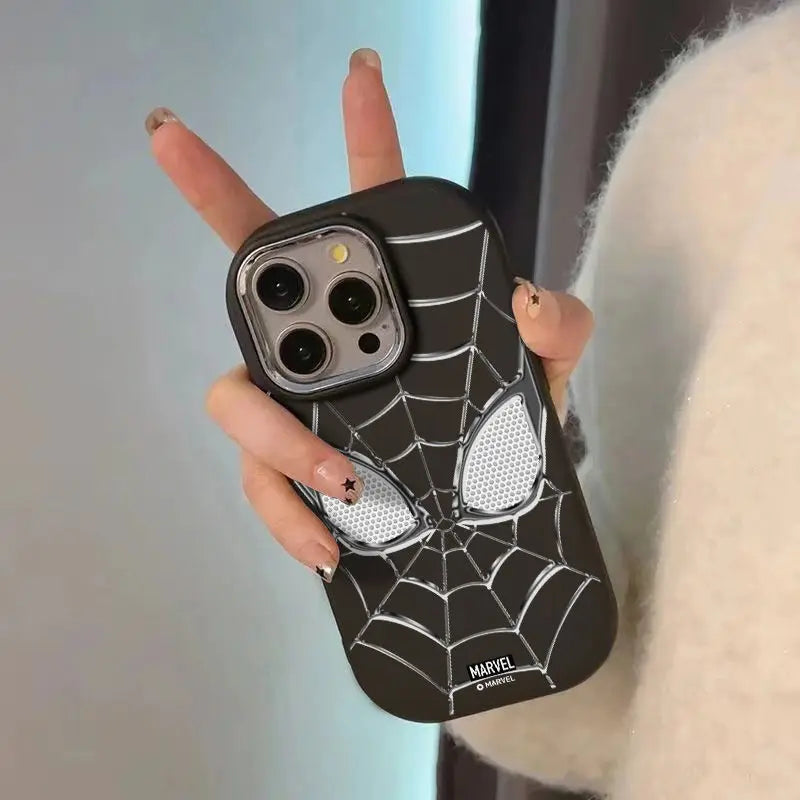 MINISO Marvel Spider Man Silver Spider Web Phone Case