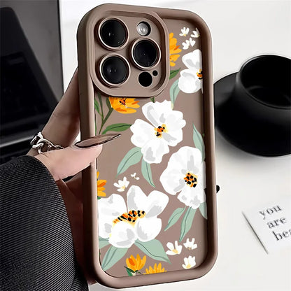 Matte Silicone Flower Phone Case
