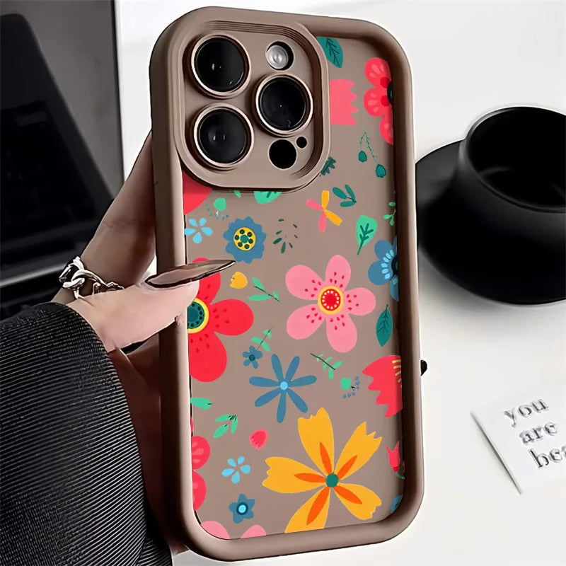 Matte Silicone Flower Phone Case