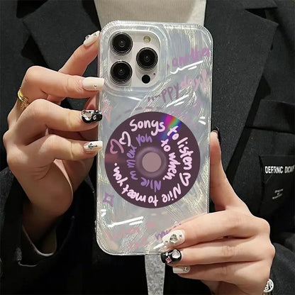 Retro Record Player Laser Silver Phone Case
