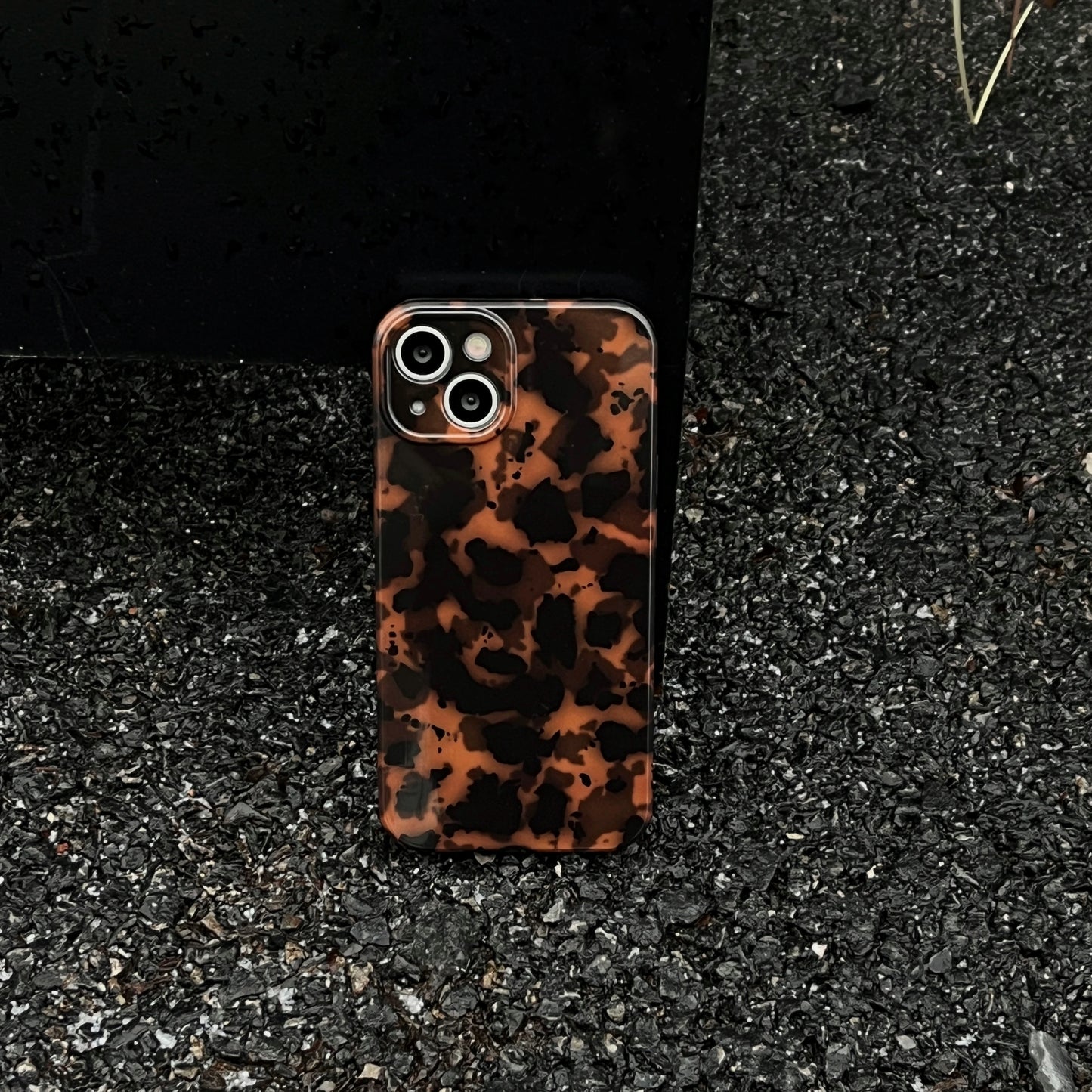 Stylish Dark Color Tortoiseshell Amber Soft Glossy Phone Case