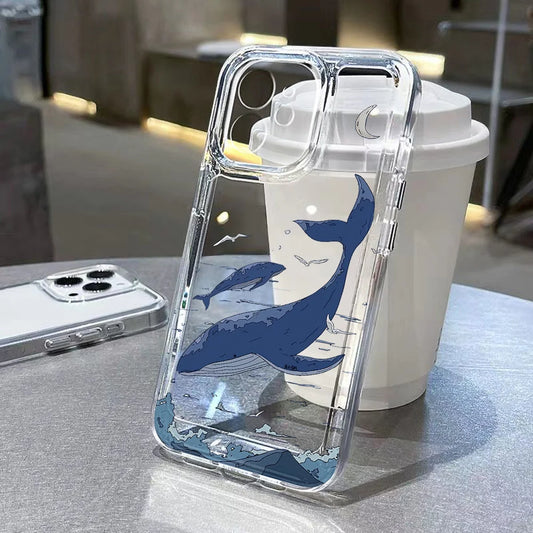 Whale Ocean Animals Soft Clear Cover Phone Case