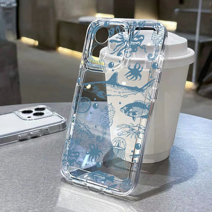 Whale Ocean Animals Soft Clear Cover Phone Case