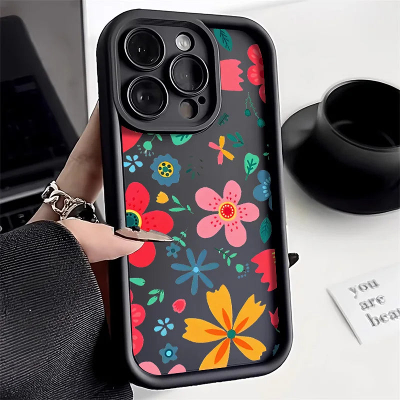 Matte Silicone Flower Phone Case