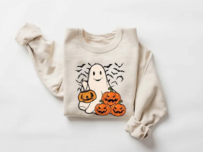 Ghost Halloween Sweatshirt, Womens Halloween Shirt, Halloween Party Shirt