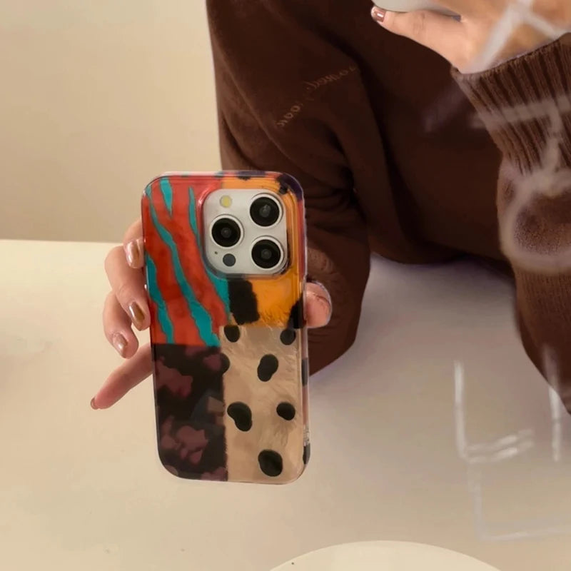 New Retro Four-color Leopard Phone Case