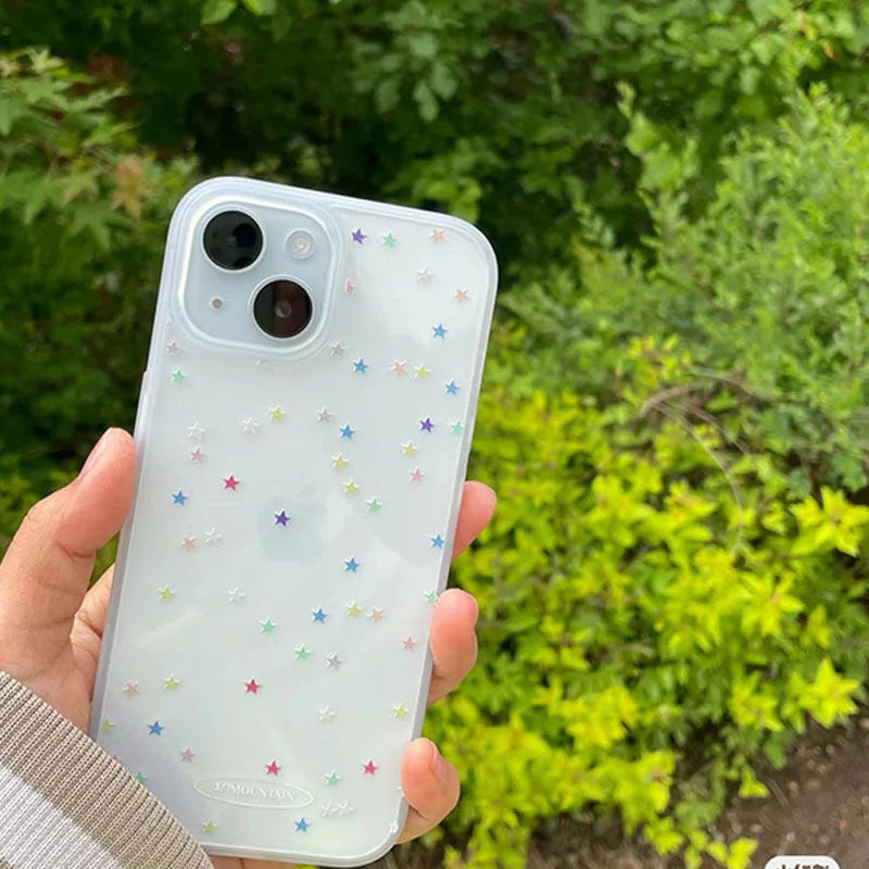 Transparent Colorful Star Phone Case
