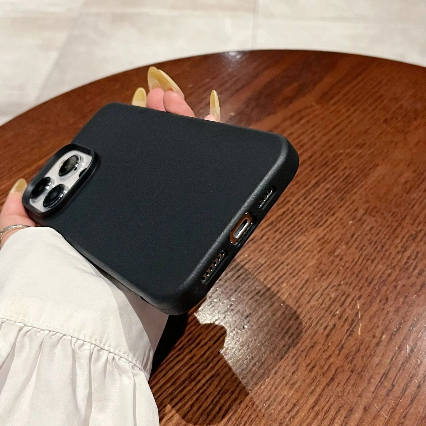 Luxury Silicone Litchi Lines Leather Phone Case
