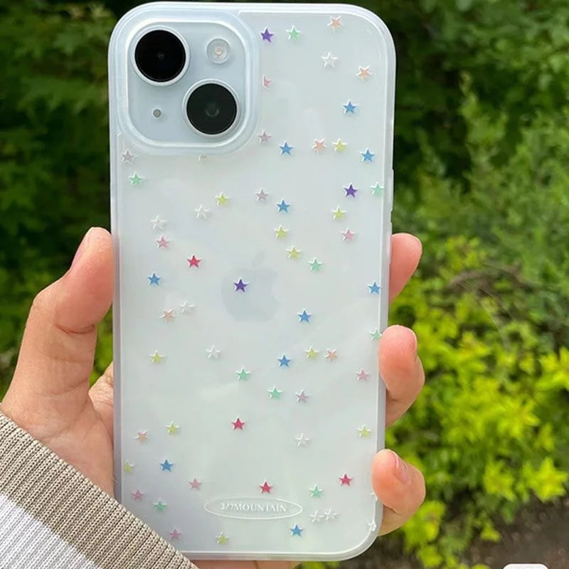Transparent Colorful Star Phone Case