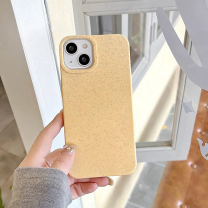 Wheat Straw Silicone Protective Cover Shockproof Matte Phone Case