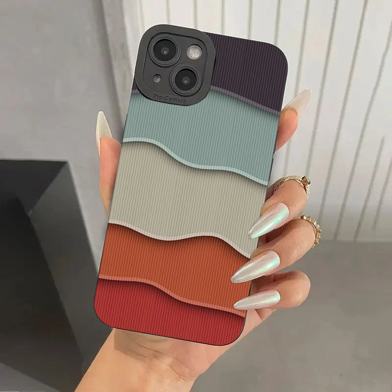 Fashion Zebra Stripes Lattice Pattern Silicone Phone Case