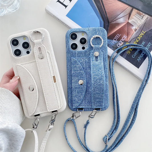 Wrist Strap Crossbody Wallet with Card Holder Phone Case