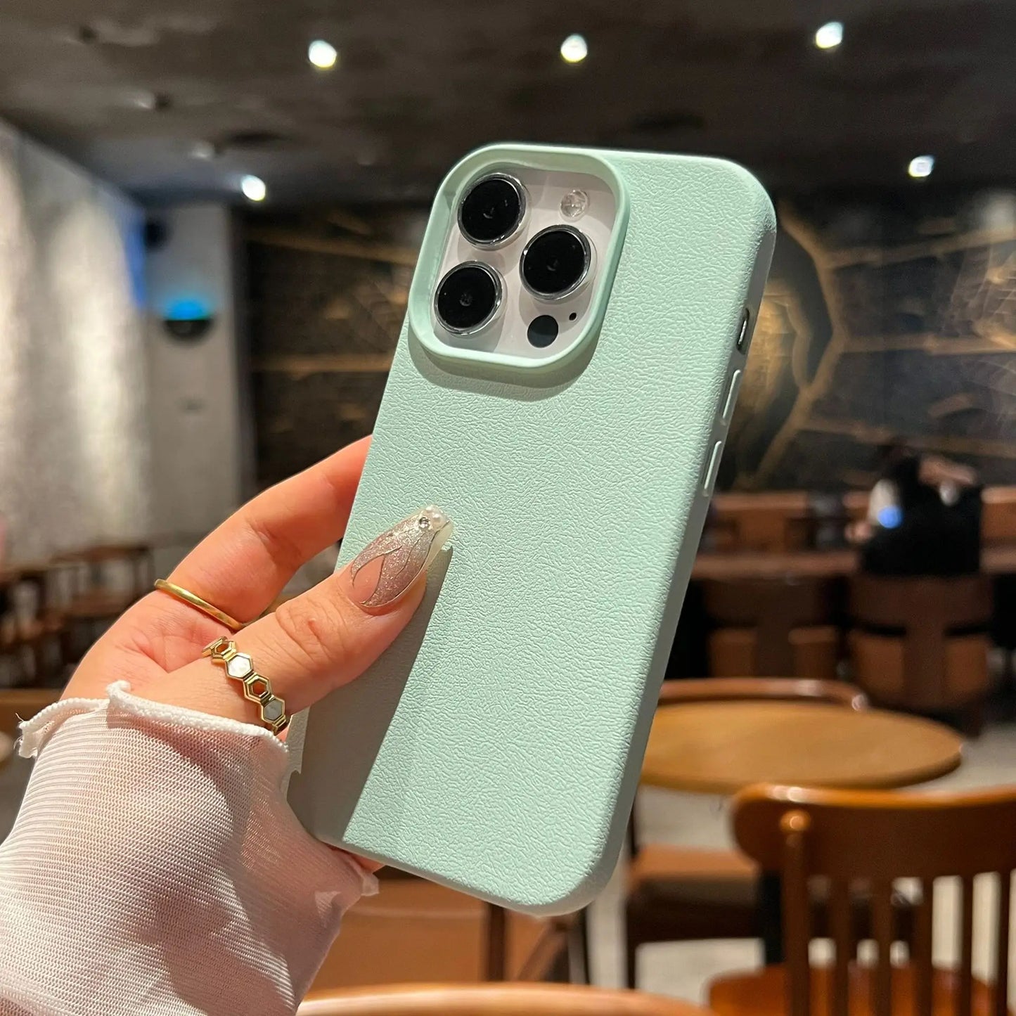 Luxury Silicone Litchi Lines Leather Phone Case