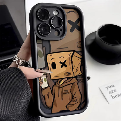 Cartoon Box Man Silicone Soft Phone Case