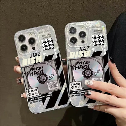 Retro Record Player Laser Silver Phone Case