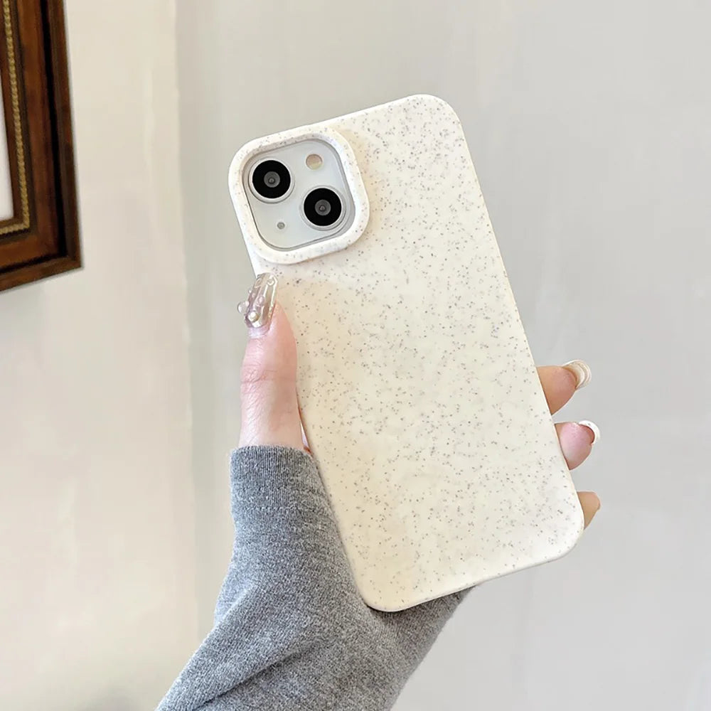 Wheat Straw Silicone Protective Cover Shockproof Matte Phone Case