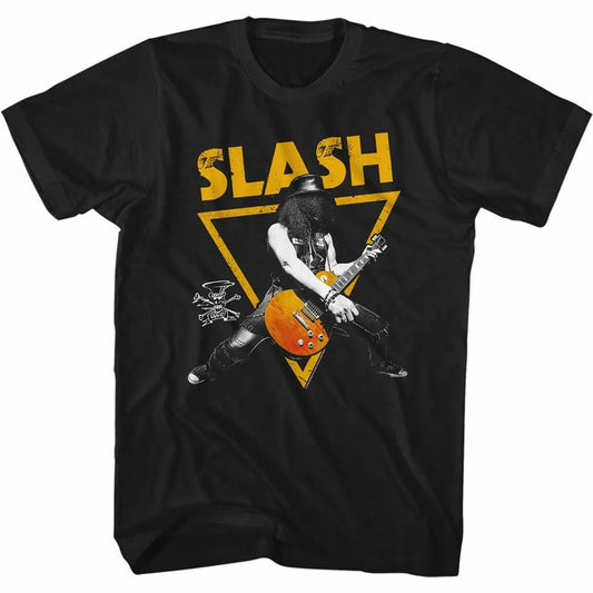 Slash Guns N Roses Gold Triangle Black Adult T-Shirt