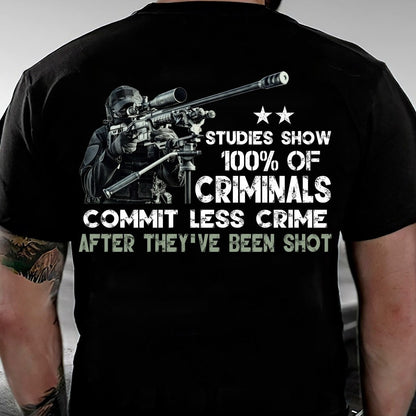 Studies Show 100% Of Criminals Commit Less Crime After They’ve Been Shot Shirt