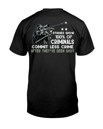 Studies Show 100% Of Criminals Commit Less Crime After They’ve Been Shot Shirt